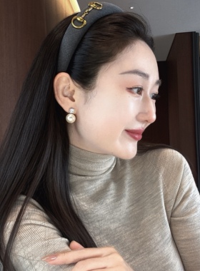 巨漂亮！戴妃单钻珍珠耳钉银针