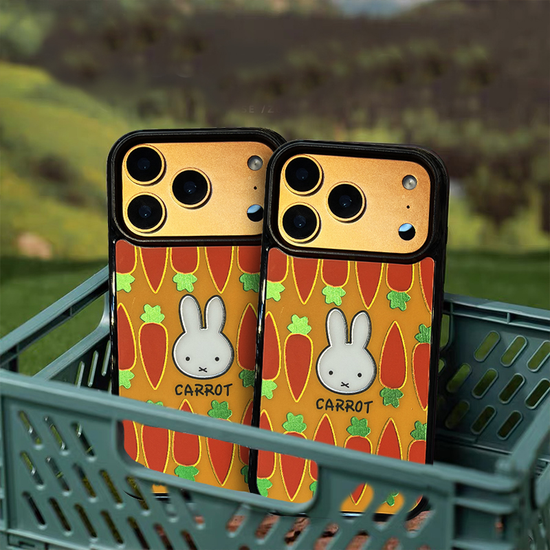 米菲兔黄色底胡萝卜适用于苹果12手机保护壳高颜值16promax潮流手机壳创意17pro手机保护套卡通可爱,淘宝优惠券,粉丝福利购,淘宝优惠卷