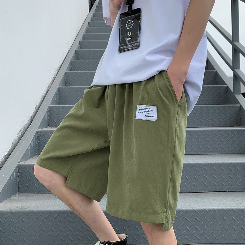 男夏季韩版潮胖子ins港风直筒短裤 鲁巴兔休闲裤