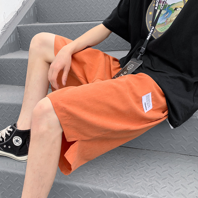 男夏季韩版潮胖子ins港风直筒短裤 鲁巴兔休闲裤