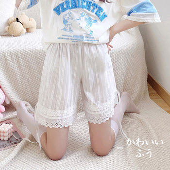 Pumpkin pants lolita safety pants jk pure cotton anti-exposure non-curling Japanese lace leggings can be worn ນອກແລະພາຍໃນ.