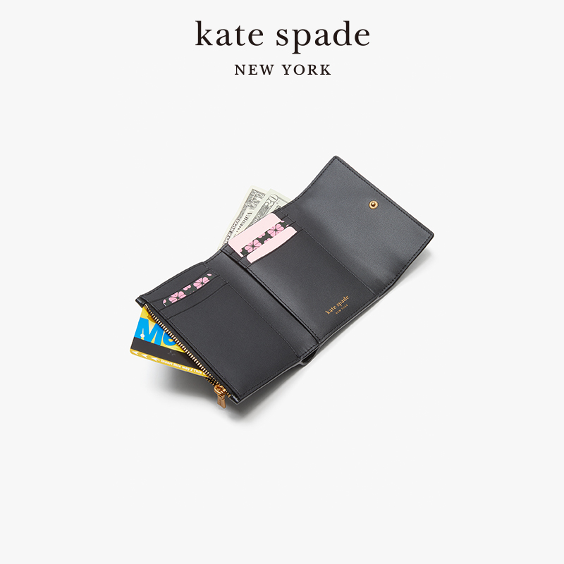 kate spade ks katy 拼色翻盖双折钱包时尚简约小巧精致质感女