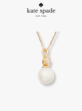 katespade桃心四叶花吊坠项链