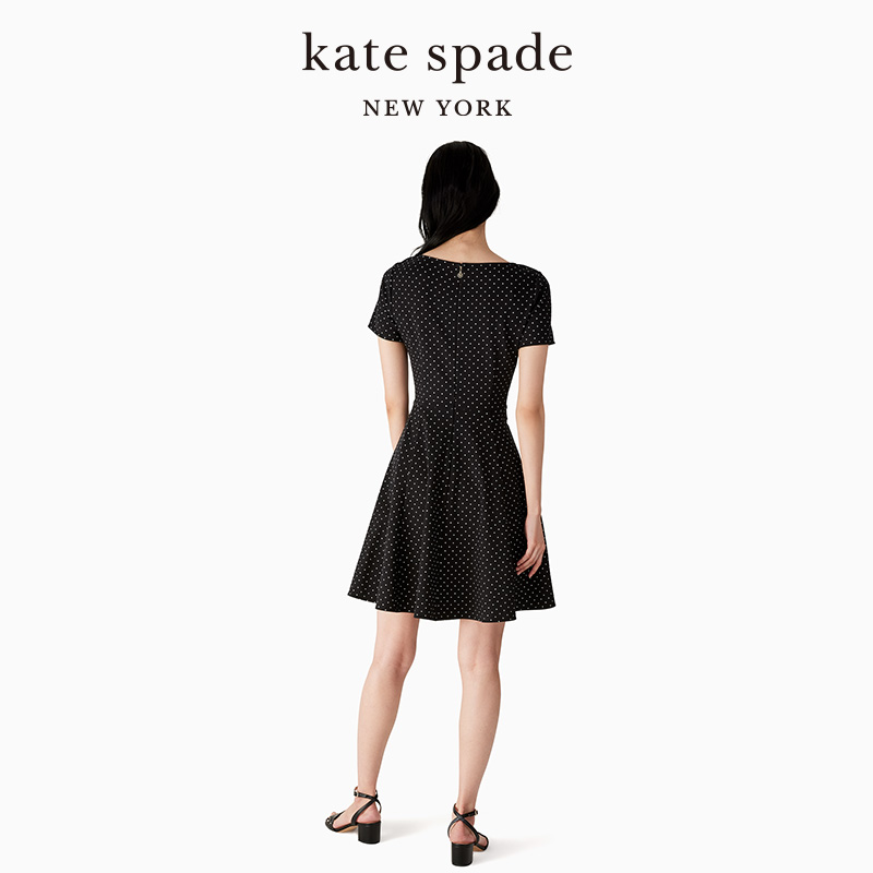 kate spade ks波点系带连衣裙时尚日常优雅修身收腰简约通勤女夏-图2