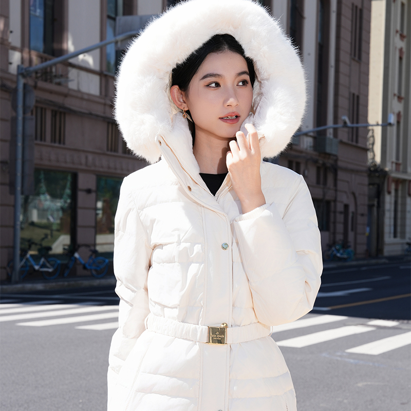 【新年礼物】kate spade ks Amerex 中长款收腰派克羽绒服通勤女