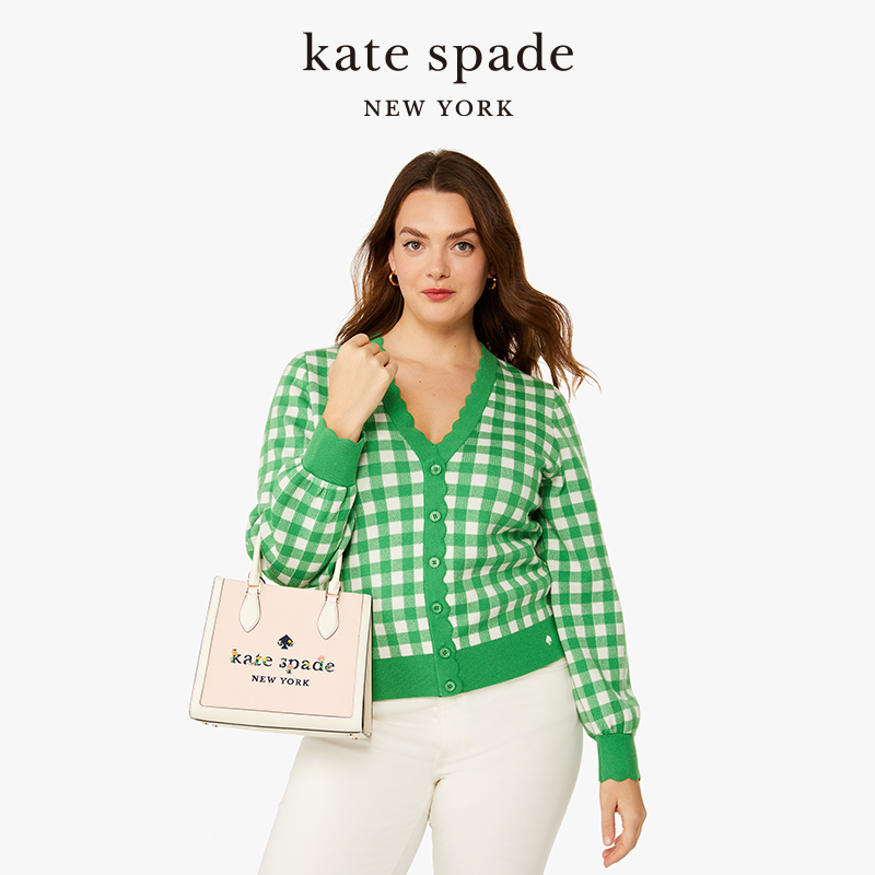 【新年礼物】kate spade ks 波浪格纹开衫针织开衫轻奢通勤出游女