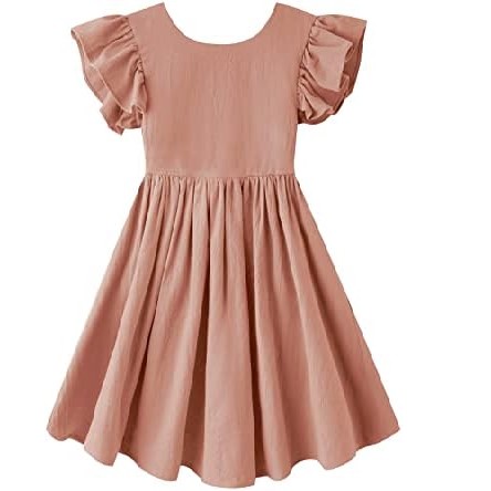 LYXIOF Toddler Baby Girl Cotton Linen Summer Dress Ruffle Sl