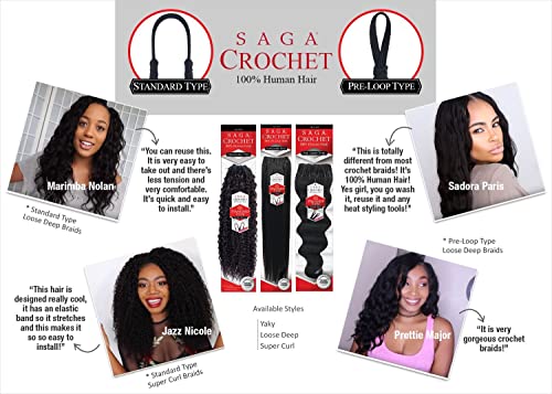 MULTI-PACK DEALS! Saga Human Hair Crochet Braids Standard Ty - 图2