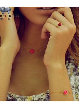 Redline/红绳女士钻石白金手链