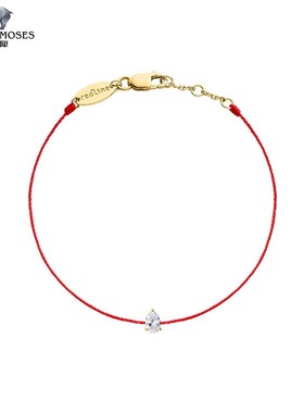 redline/红绳女士2023新款Altesse 0.10克拉水滴形钻石金绳制手链