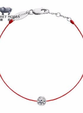 Redline/红绳女士So Pure 0.20克拉圆形钻石白金绳制经典百搭手链