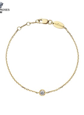 redline/红绳女士2023新款Pure 0.10克拉圆形钻石金链制手链