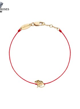 红绳女士金绳制钻石手链