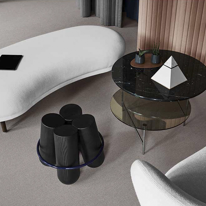 北欧ins丹麦设计师矮凳家具客厅沙发凳茶几凳实木墩子侘寂风矮墩
