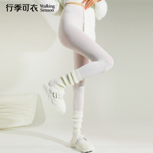 行季可衣燕麦白丝袜外穿女秋冬款防勾丝连裤袜白丝打底袜光腿神器 - 图2