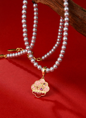 敢酷花型葫芦珍珠项链
