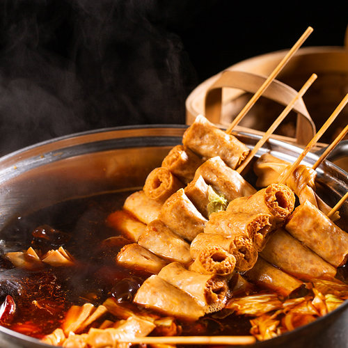 豆肠豆棍100串人造肉豆制品素鸡肠麻辣烫火锅食材腐竹豆皮干包邮 - 图2