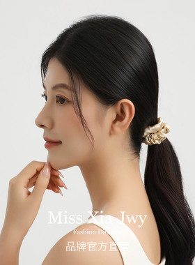 绿色真蚕丝小肠发圈女高级感头饰