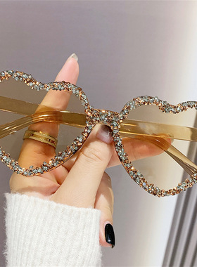 爱一件镜片无框钻石猫眼