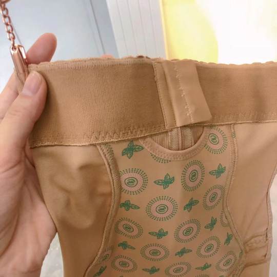 美容院锗网收腹提臀三角高腰拉链裤（1减10