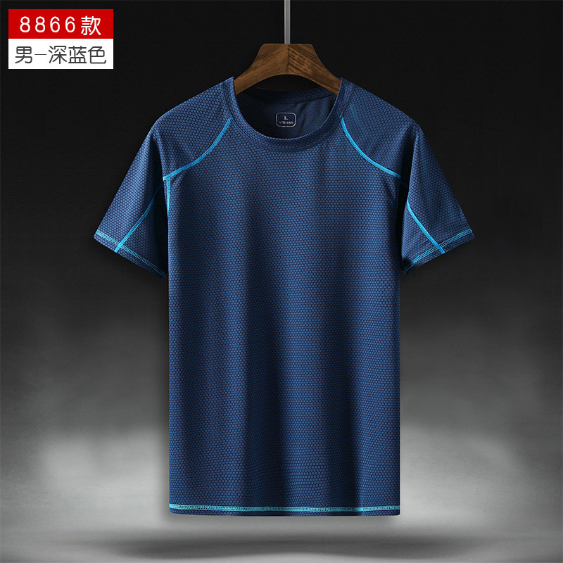 Sport quick-dry round collar loose T-shirt运动速干宽松短袖男 - 图3