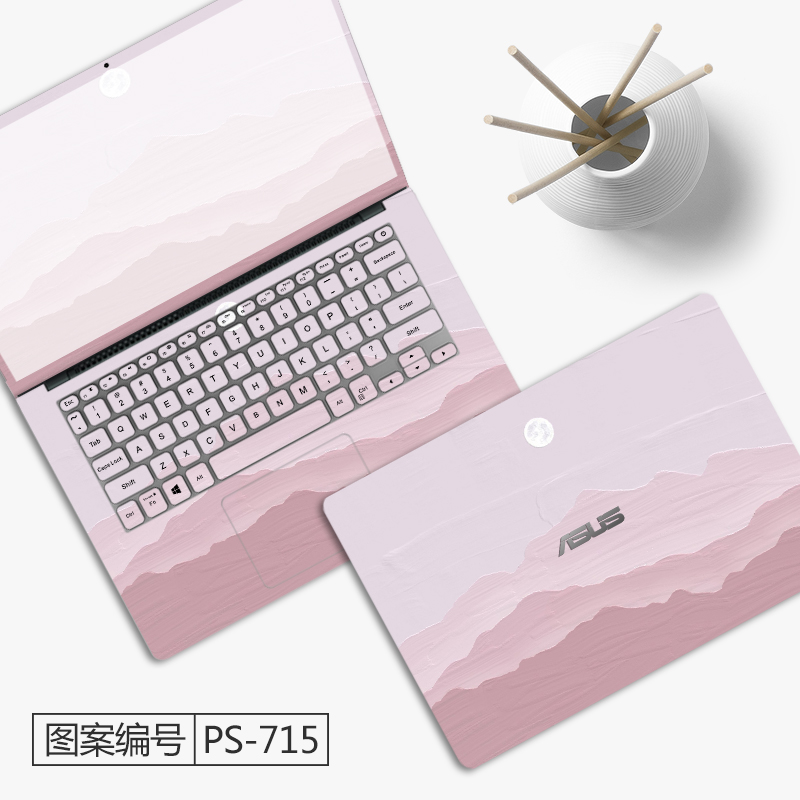 华硕灵耀s2电脑贴纸S4300FN笔记本S5100UN S4100U贴膜14/15.6寸飞行堡垒6代fx86全套FL8700F定制外壳保护膜女 - 图0
