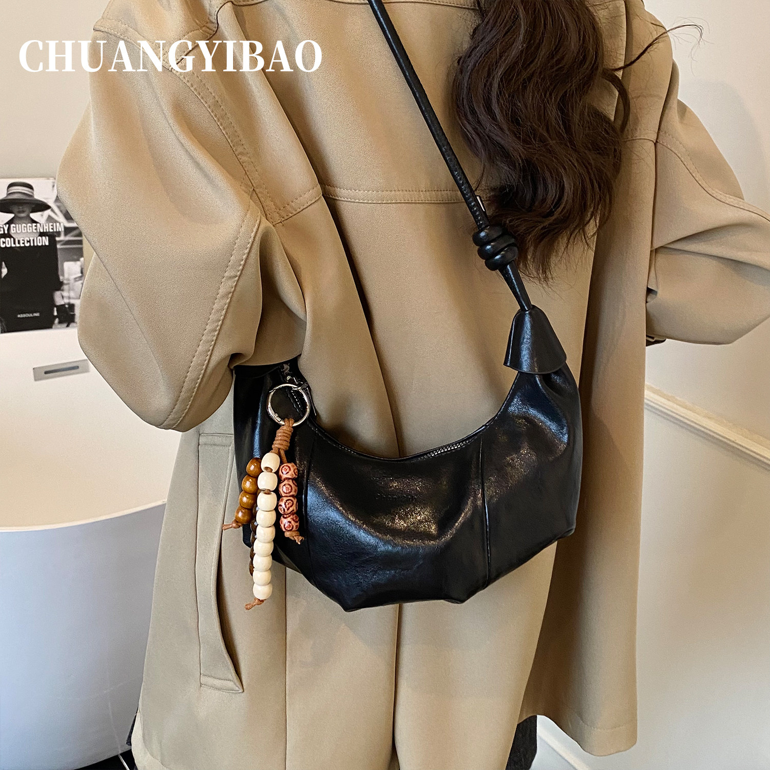 超火可颂牛角包包女式2025新款秋冬轻奢小众高级感通勤斜挎饺子包,淘宝优惠券,粉丝福利购,淘宝优惠卷