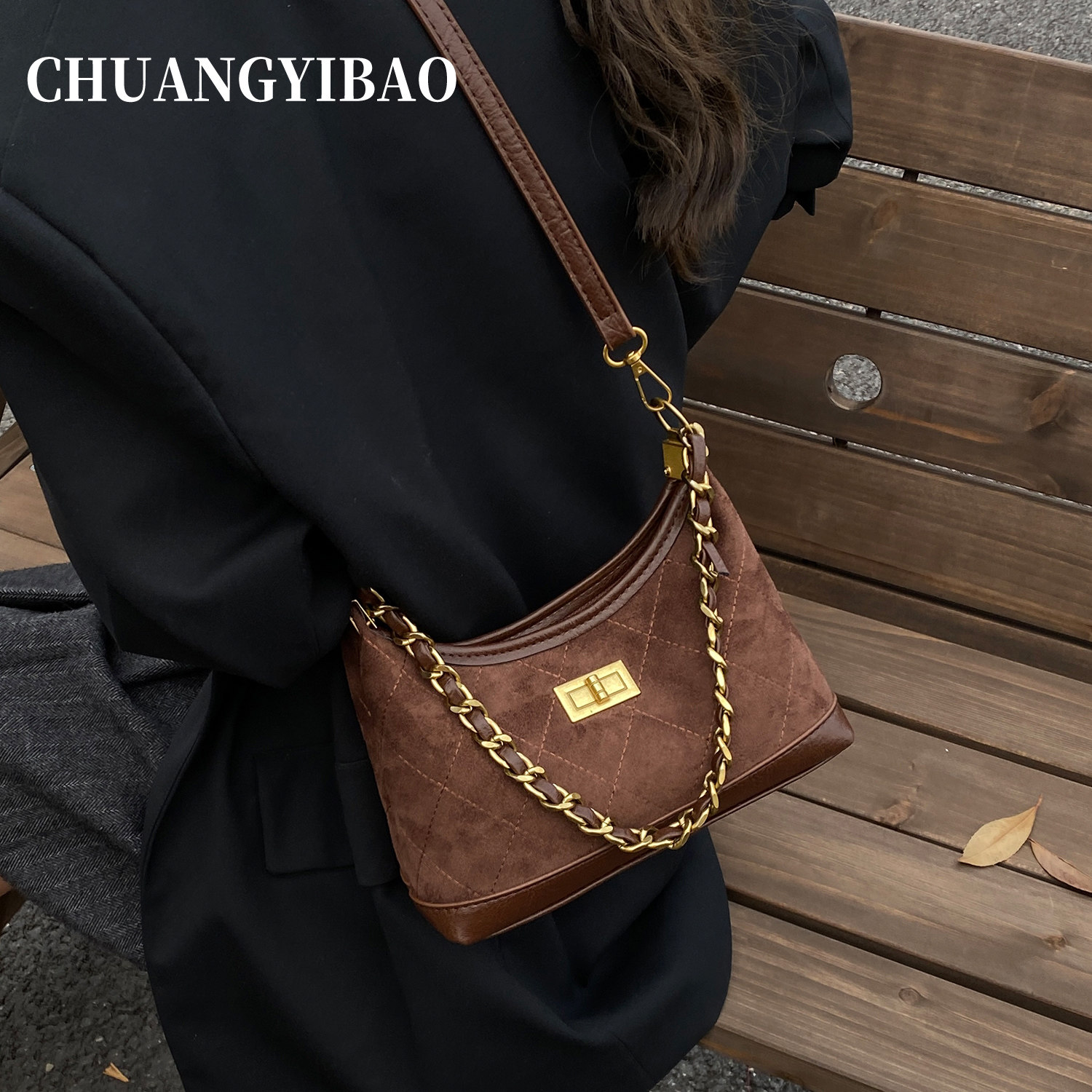 咖色超火链条腋下包包女2025新款潮秋冬轻奢小众高级感百搭斜挎包,淘宝优惠券,粉丝福利购,淘宝优惠卷