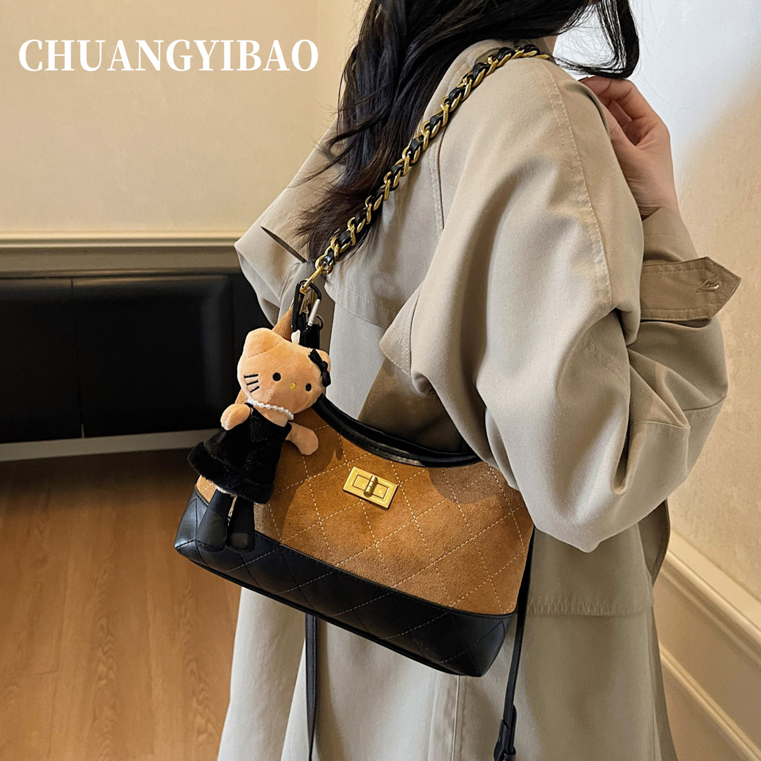 超火高级感链条腋下包包女2025新款潮秋冬轻奢小众通勤百搭斜挎包,淘宝优惠券,粉丝福利购,淘宝优惠卷