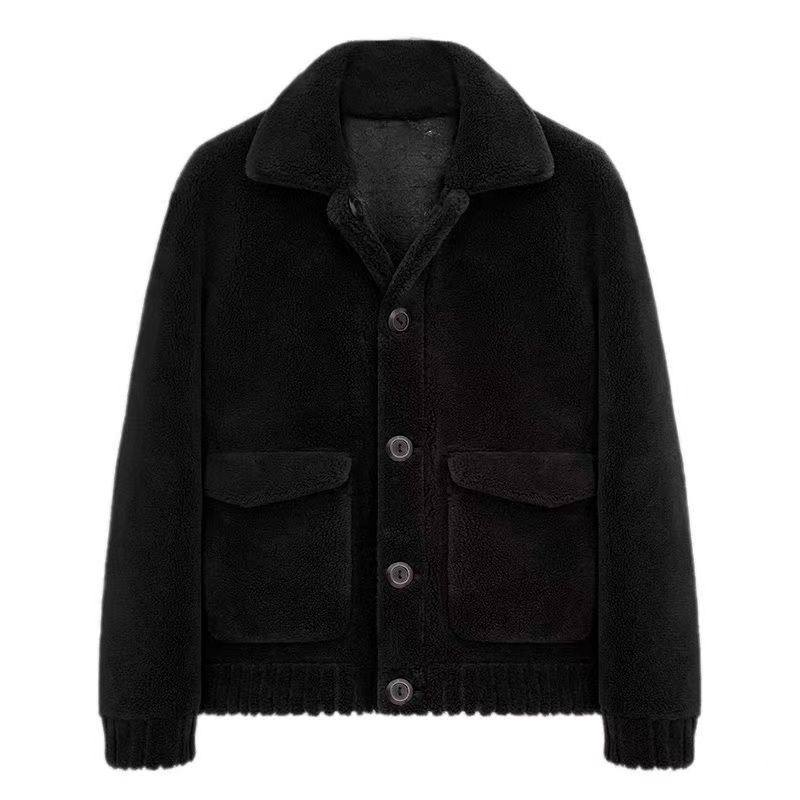 新款双面穿羊羔绒翻领外套男颗粒羊剪绒夹克皮毛一体短款海宁皮草,淘宝优惠券,粉丝福利购,淘宝优惠卷