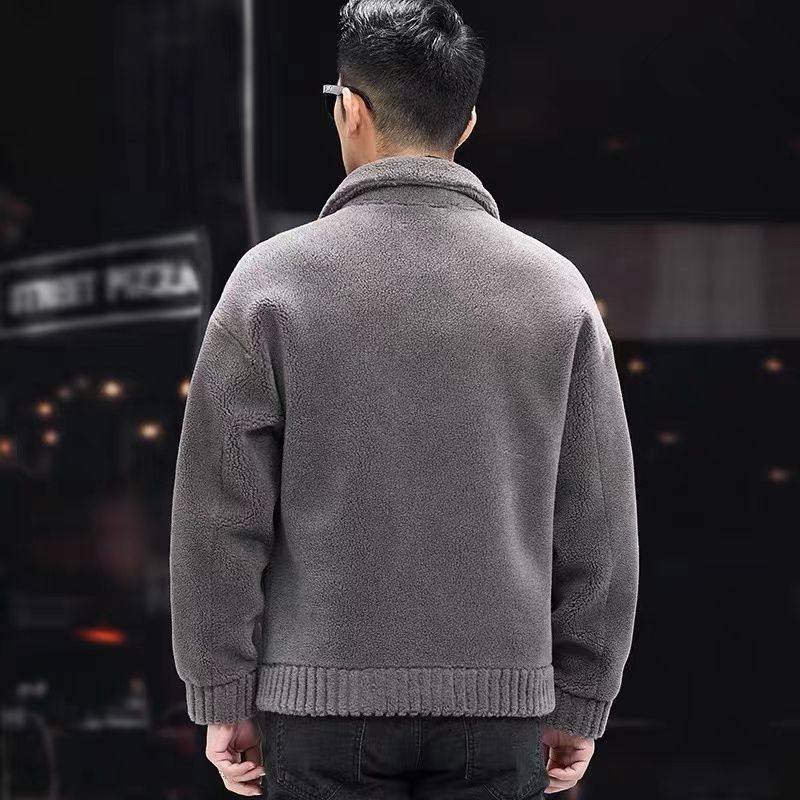 新款双面穿羊羔绒翻领外套男颗粒羊剪绒夹克皮毛一体短款海宁皮草,淘宝优惠券,粉丝福利购,淘宝优惠卷