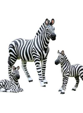 户外斑马雕塑玻璃钢仿真动物长颈鹿摆件大落地园林景观装饰幼儿园