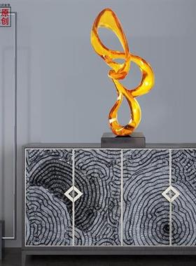 透明仿琉璃工艺品简约现代时尚家居会所抽象雕塑陈设品摆件