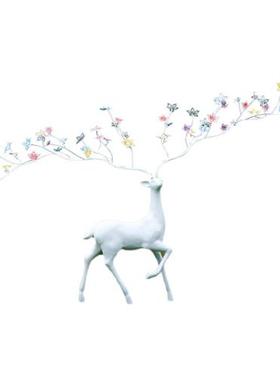 玻璃钢梅花鹿雕塑户外公园林草坪动物装饰广场售楼部美陈抽象摆件