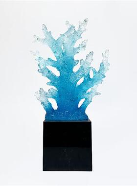 创意玄关电视柜珊瑚透明树脂摆件办公桌客厅家居软装工艺品雕塑