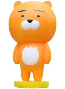 网红kakao熊公仔玻璃钢商场奶茶店瑞恩狮打卡拍照装饰座椅大摆件
