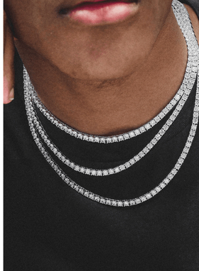 满钻网球链小冰糖项链男女锁骨链