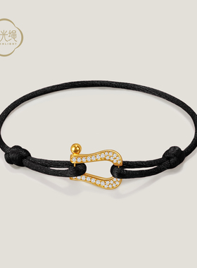 月光男女同款锆石马蹄扣满钻手链