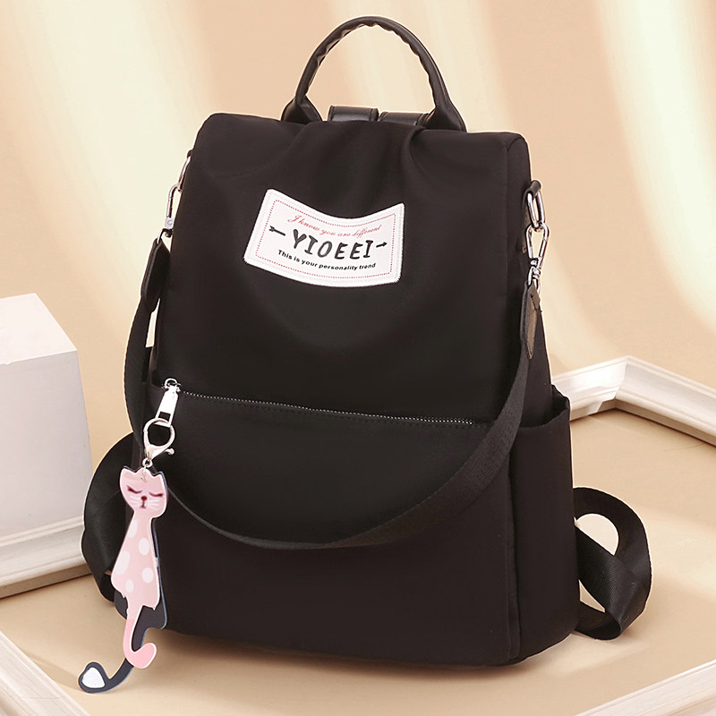 潮时尚百搭帆布女士2020牛津布背包 丁阁格双肩背包