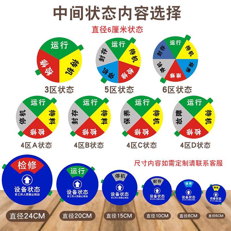 现货设备状态管理标识牌亚克力磁吸式带胶仪器机器设备状态标示牌可旋转运行检修待机机械工厂车间仓库提示牌 - 图1