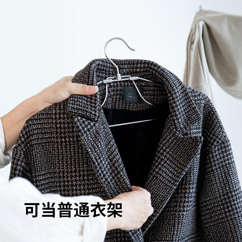 霜山304不锈钢卫衣架家用可折叠连帽卫衣晾晒架阳台无痕挂衣架 - 图3