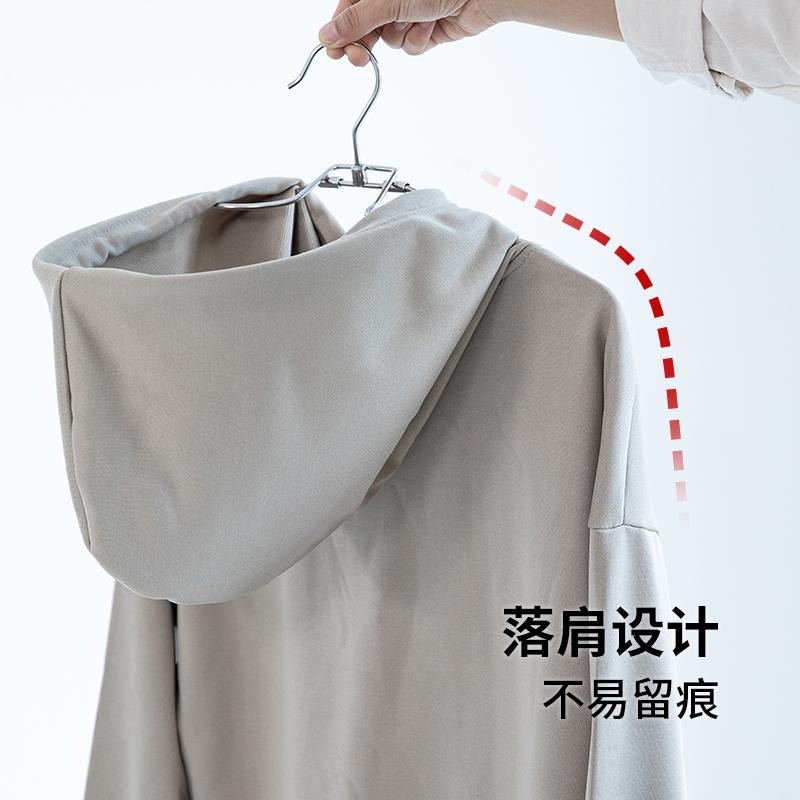 霜山304不锈钢卫衣架家用可折叠连帽卫衣晾晒架阳台无痕挂衣架 - 图2