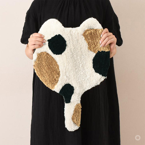 霜山猫尾巴毛绒坐垫可爱卡通猫咪椅垫多功能凳子垫地上屁股垫子 - 图2