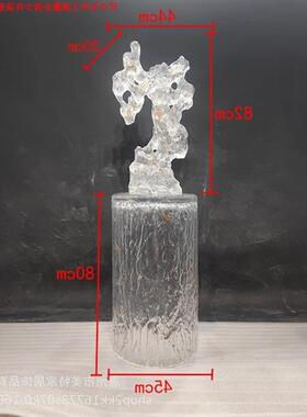 现代酒店大堂抽象太湖石摆件透明树脂落地雕塑售楼处软装饰艺术品