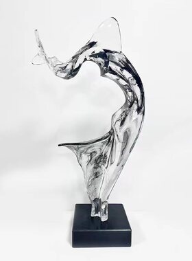 简约现代抽象透明树脂酒店商场玄关别墅客厅装饰品艺术桌面工艺品