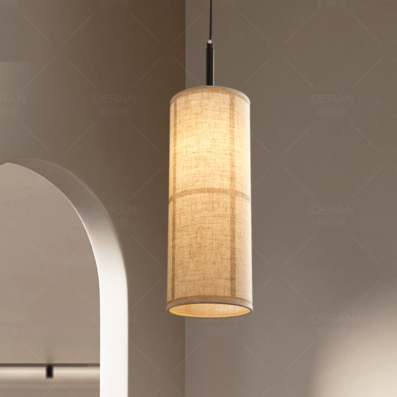 法式中古吊灯家用极简侘寂风布艺灯罩氛围感卧室床头柜上方长线灯,淘宝优惠券,粉丝福利购,淘宝优惠卷