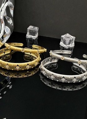 宫廷布契拉丝手镯开口意大利复古冷淡风高级感气质小众甜酷手环