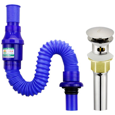 洗脸盆下水器下水管防臭不锈钢洗手池排水管洗面盆台盆配件漏水塞 虎窝淘