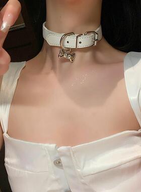 颈链necklace punk Cute sexy accessory leather Clavicle chain