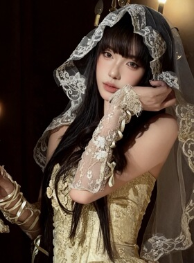 women's cosplay gothic lace lace lolita headdress scarf